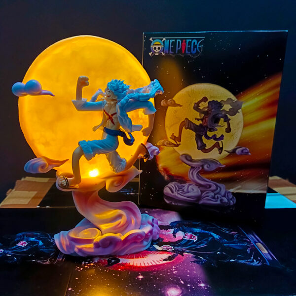 Gear 5 Luffy Flying under MOON with light Action Figure