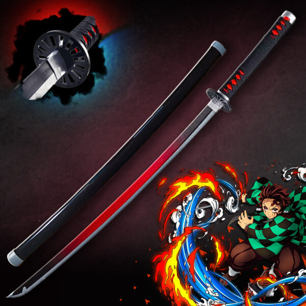 {Rare} Tanjiro Red Blade Wooden Katana 104CM